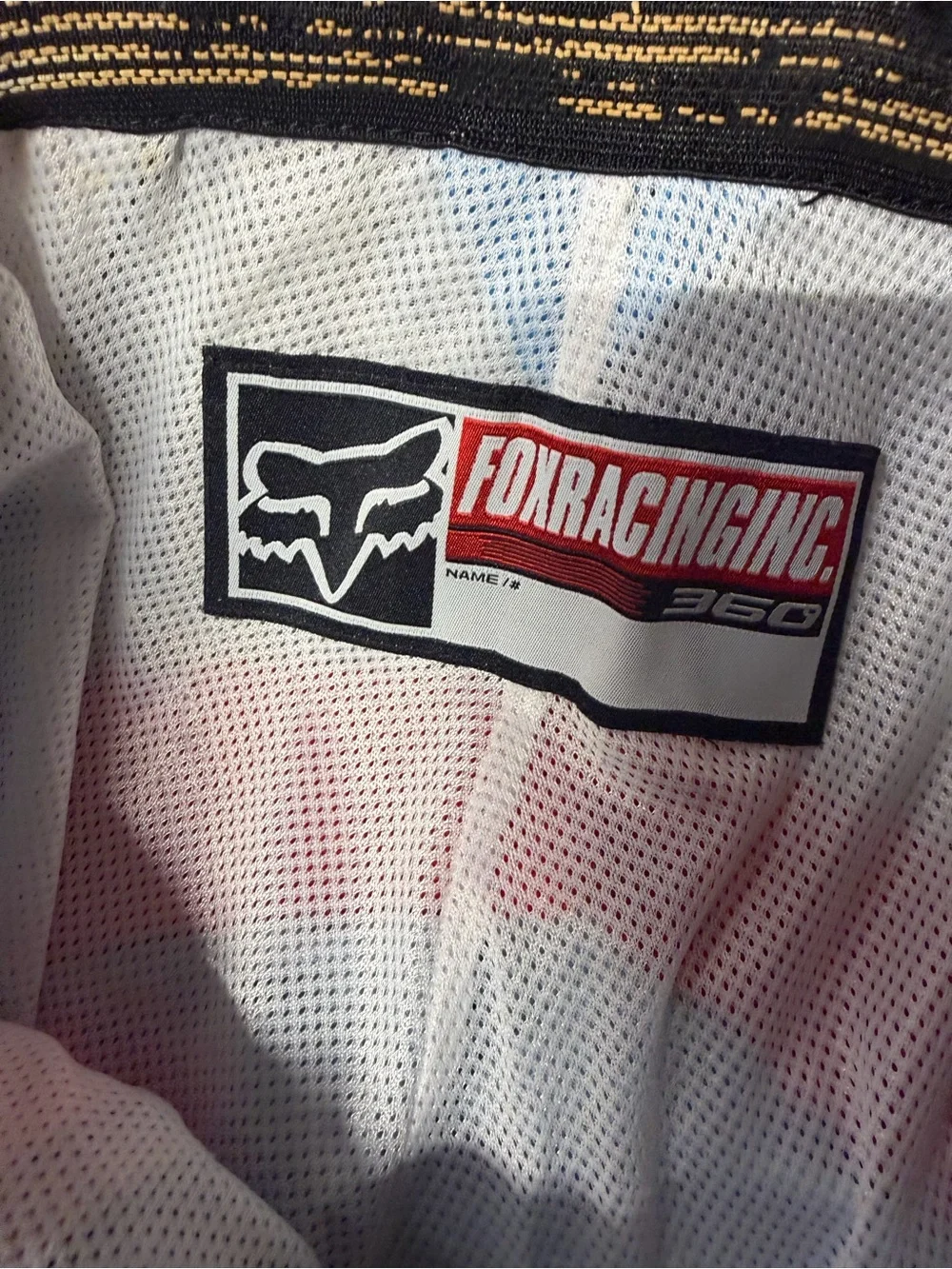Vintage 1990s Fox Racing 360 Motocross Moto Dirt Bike Pants Red White Blue Sz 32
